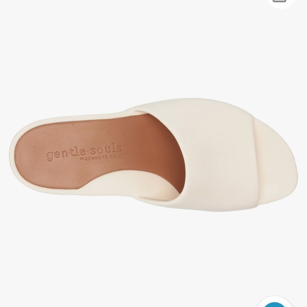 Gentle Souls by Kenneth Cole Women's Gisele Eva Wedge Sandal Eggshell Size 8 - Picture 7 of 9